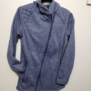 Columbia blue asymmetrical zip up sweater